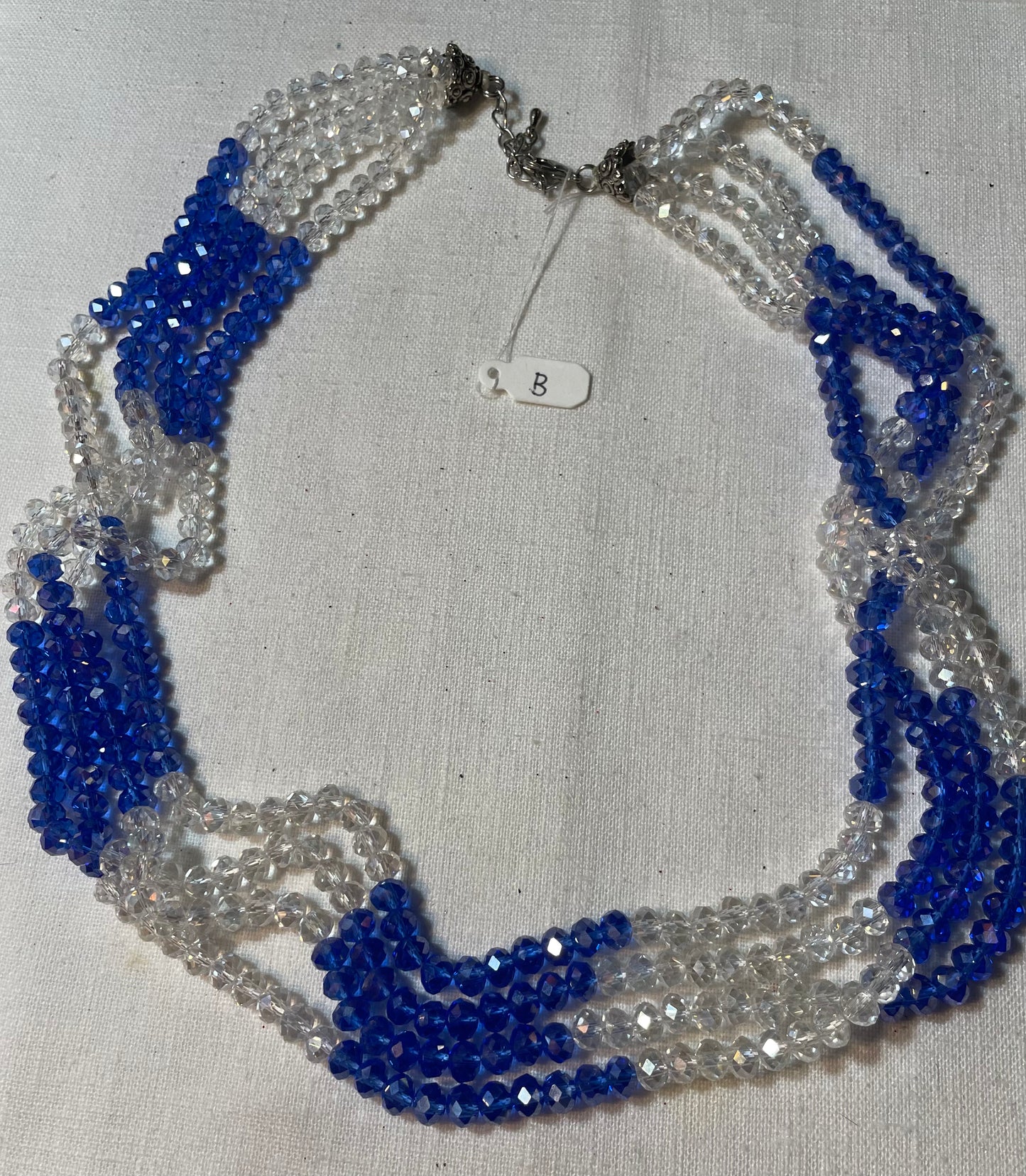 A lot of vintage blue and silver tone jewelry