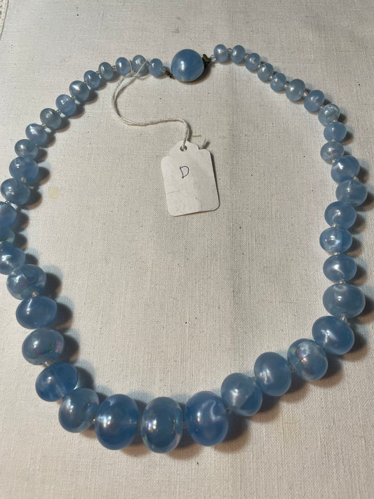 A lovely large vintage blue tiger eye style necklace